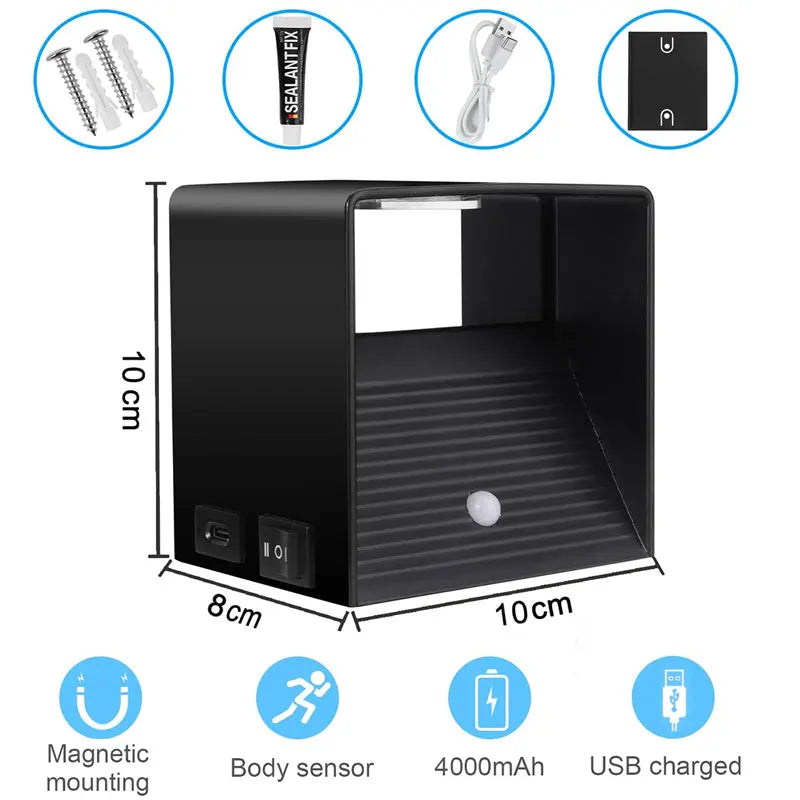USB Rechargeable LED Wall Lamp With Motion Sensor Aluminium Interior Wall Light For Bedroom Corridor Stairs Loft Night lighting