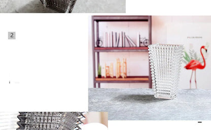 Transparent Crystal Vase Square Edges and Corners