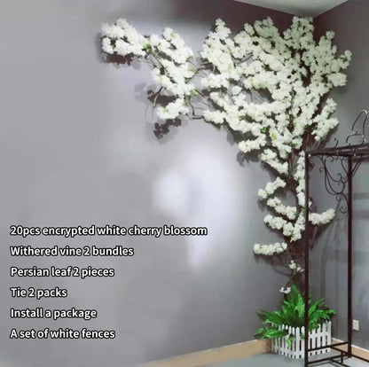 Artificial Cherry Tree Rattan Flower,  Wall Decoration