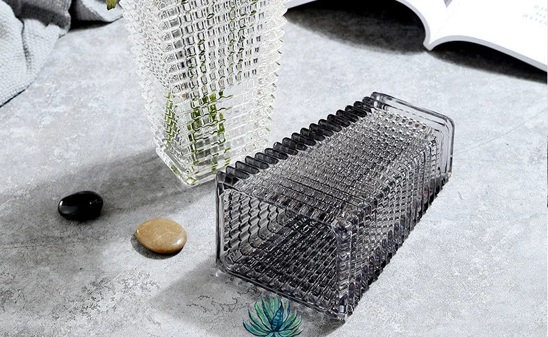 Transparent Crystal Vase Square Edges and Corners