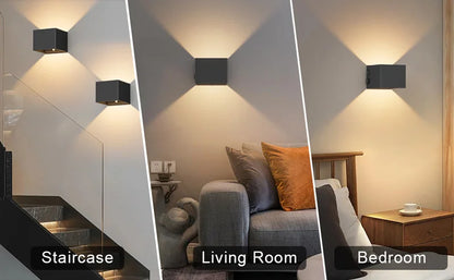 USB Rechargeable LED Wall Lamp With Motion Sensor Aluminium Interior Wall Light For Bedroom Corridor Stairs Loft Night lighting