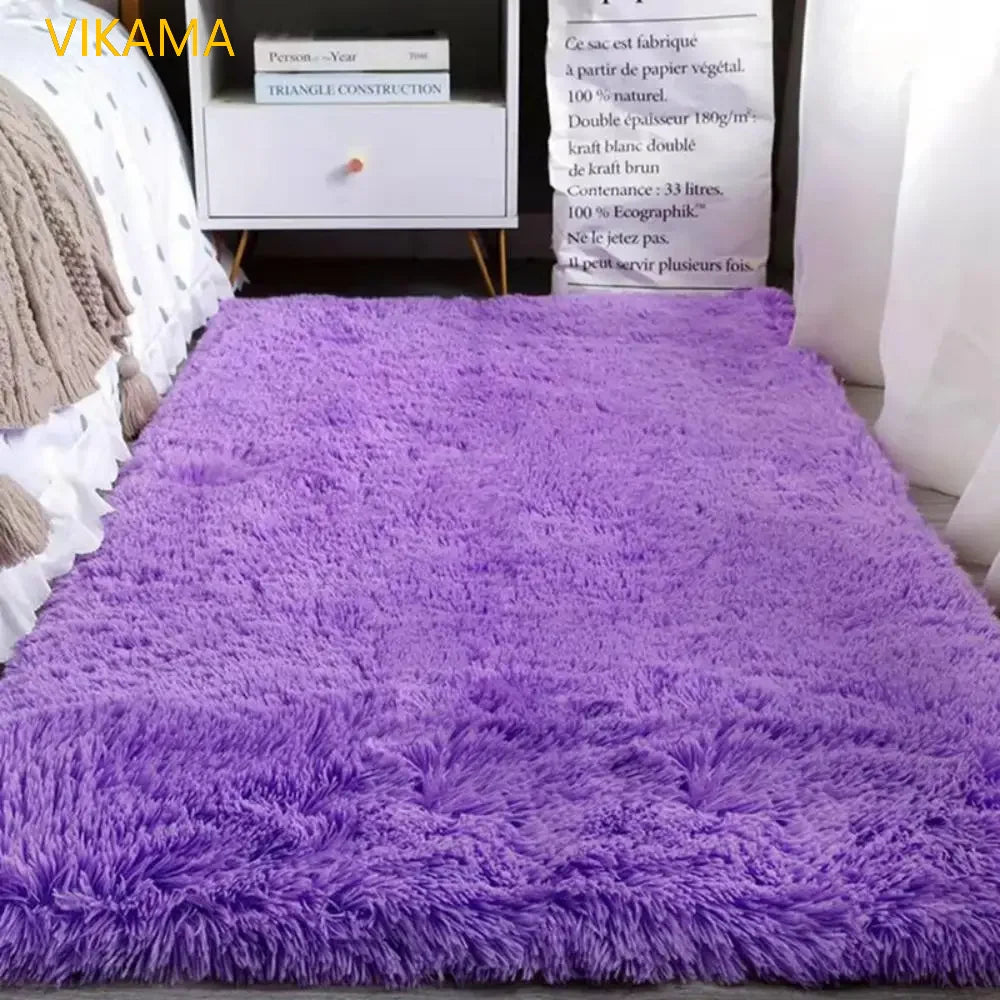 VIKAMA Silk wool Solid Colour Resistant Washable Rug
