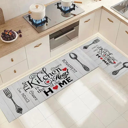 VIKAMA Kitchen Theme Floor Mat Non-slip Waterproof
