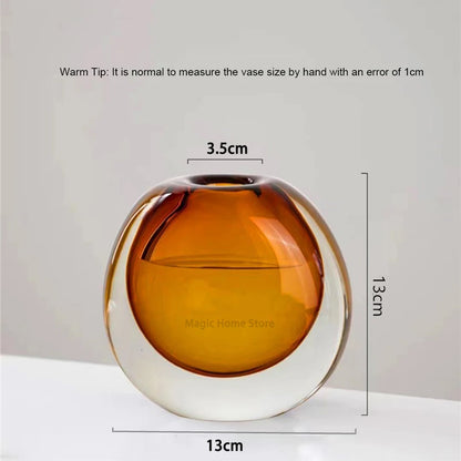 Transparent Glass Vase Crystal Flower Vase Modern Indoor