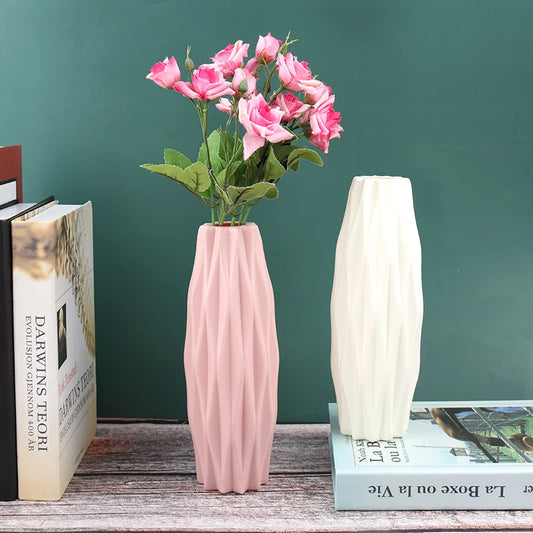 Modern Vase White Pink Blue Plastic Vase
