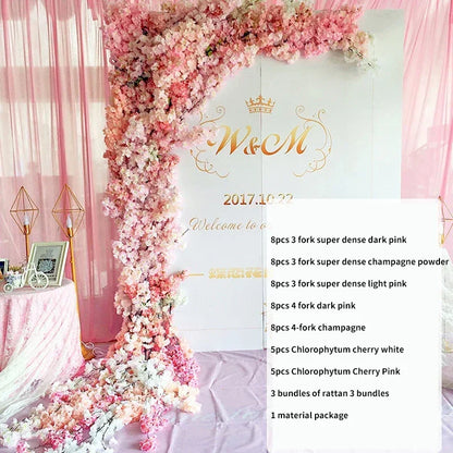 Artificial Cherry Tree Rattan Flower,  Wall Decoration