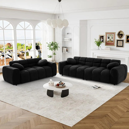 2-piece Sofa Set, Plush Cushioned Deep Seated Sofa
