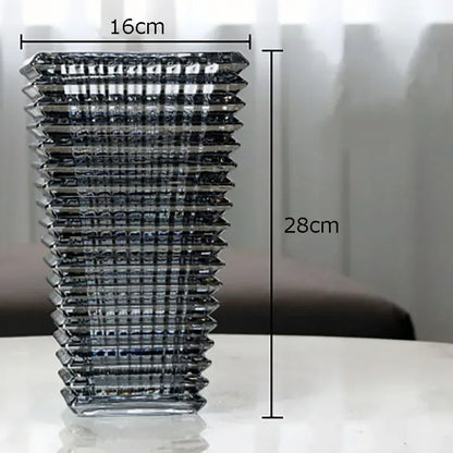 Transparent Crystal Vase Square Edges and Corners