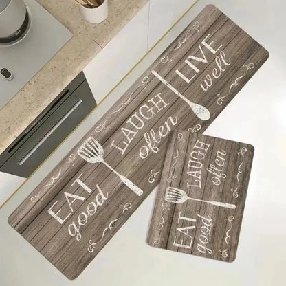 VIKAMA Kitchen Theme Floor Mat Non-slip Waterproof