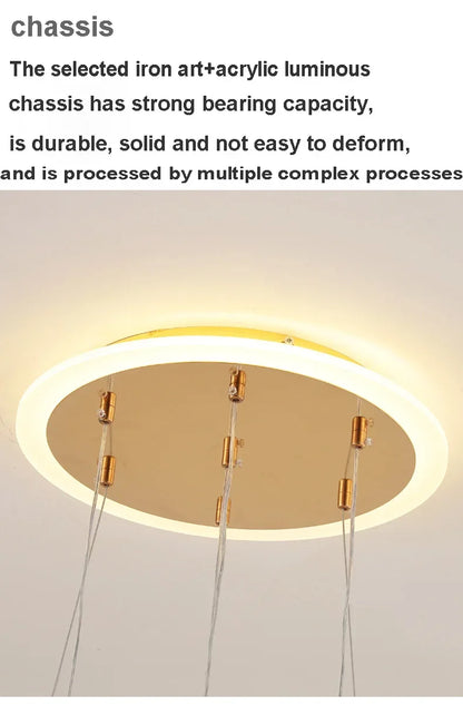 LED Lamp Dining Room Living Ring Dimmable Bedroom