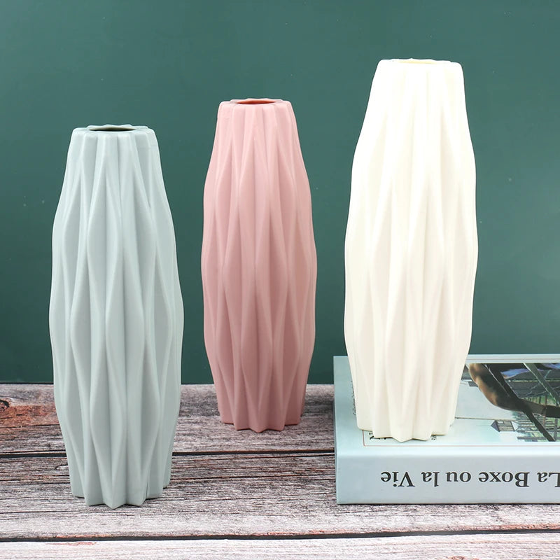 Modern Vase White Pink Blue Plastic Vase