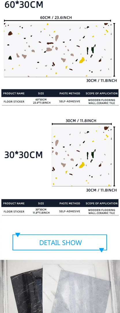 20/pcs PVC Imitation Marble Wall Stickers Self-adhesive Floor Stickers 30*30cm/30*60cm