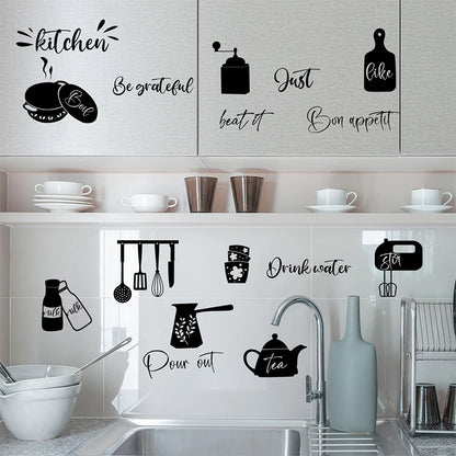 Creative wall stickers for food tableware kitchen layout self-adhesive new
