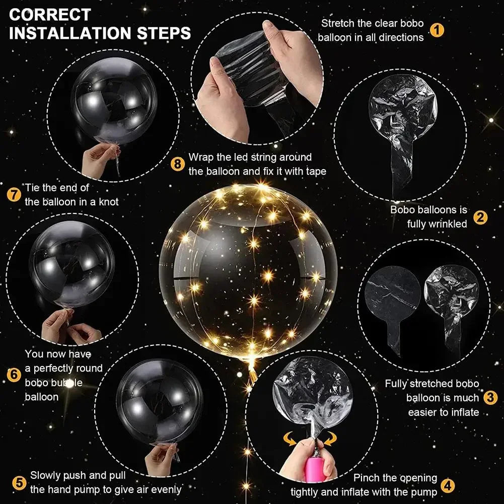 3set Transparent Led Balloons Light Up Balloons