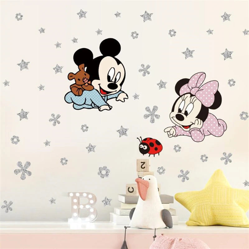 Cartoon Mickey Minnie Mouse Home Wall Stickers