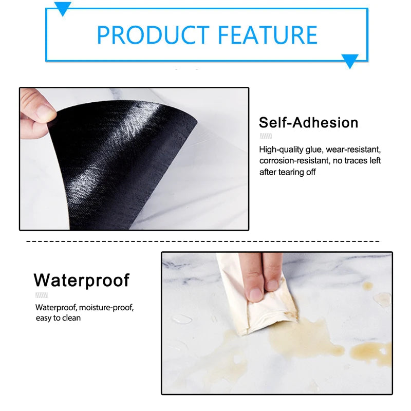 10/pcs PVC Imitation Marble Wall Self-adhesive Waterproof