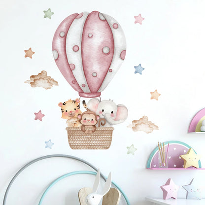 Watercolor Cartoon Air Balloon Nursery Wall Decals