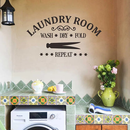 English Title LAUNDRY ROOM Bathroom Decoration Wall Stickers
