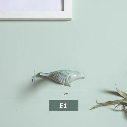 3D Ceramic Bird Swallows Creative Wall Hanging Sticker