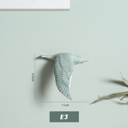 3D Ceramic Bird Swallows Creative Wall Hanging Sticker