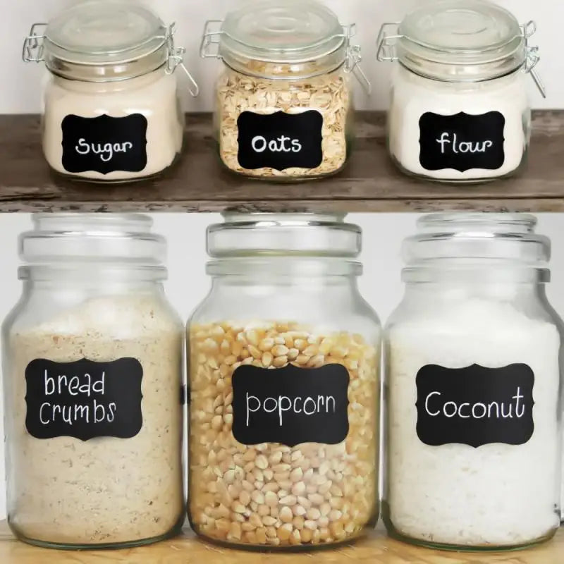 36pcs/9 Sets Blackboard Spice Sticker Reusable Jam Labels Kitchen Stickers Organizer Wall Sticker Home Decor Chalkboard Label