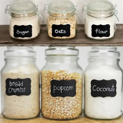 36pcs/9 Sets Blackboard Spice Sticker Reusable Jam Labels Kitchen Stickers Organizer Wall Sticker Home Decor Chalkboard Label