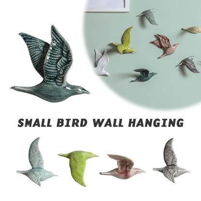 3D Ceramic Bird Swallows Creative Wall Hanging Sticker