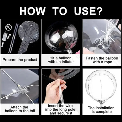 3set Transparent Led Balloons Light Up Balloons