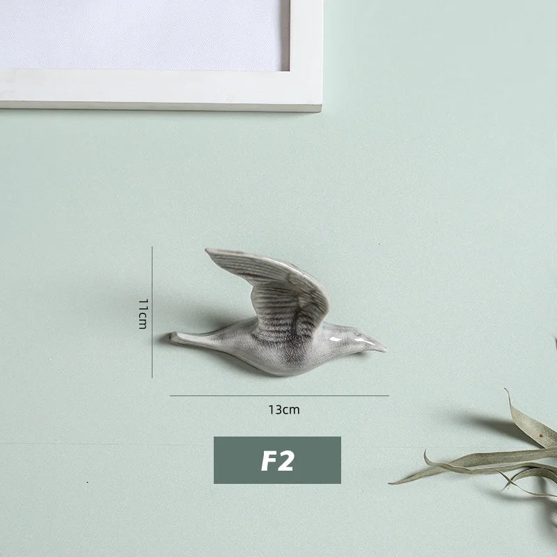 3D Ceramic Bird Swallows Creative Wall Hanging Sticker