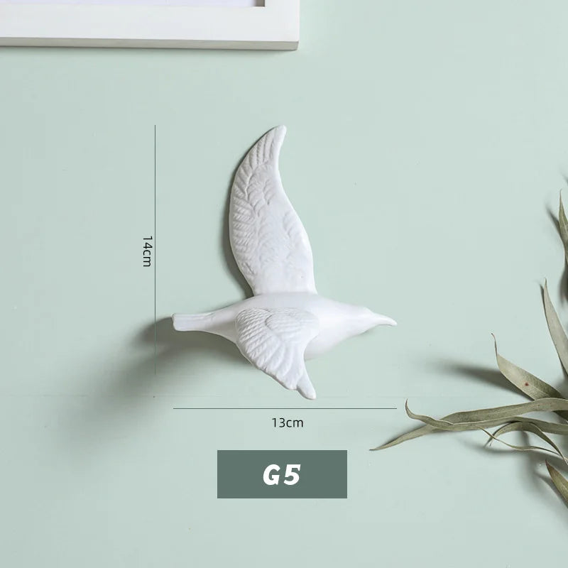 3D Ceramic Bird Swallows Creative Wall Hanging Sticker