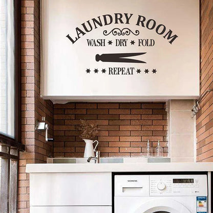 English Title LAUNDRY ROOM Bathroom Decoration Wall Stickers