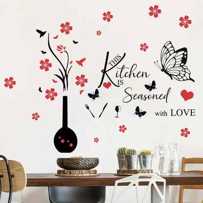 Cartoon Pink Unicorn Butterfly Wall Stickers Baby