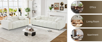 2-piece Sofa Set, Plush Cushioned Deep Seated Sofa