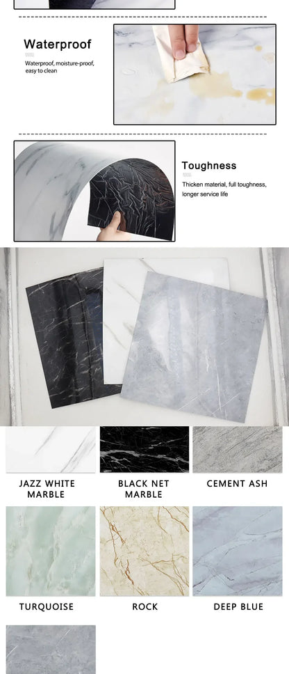20pc PVC Imitation Marble Wall Stickers Self-adhesive Floor Stickers 30*30cm Waterproof Bathroom living Room Decoration Decals