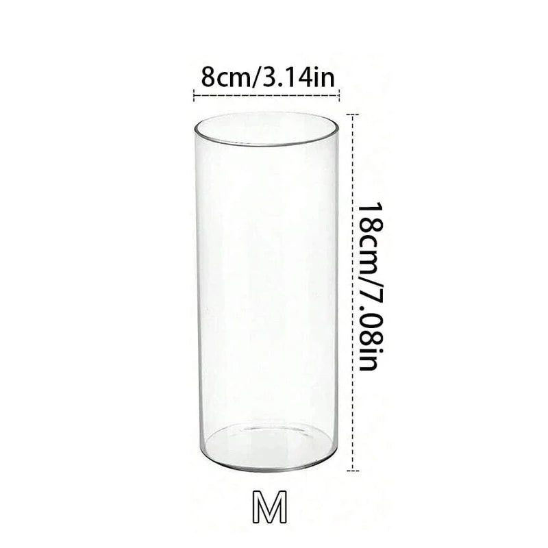 Glass Cylinder Vases Florals Container Flower Vase Cylinder Candle Holders for Slim Pillar Candles Wedding Candle Holders Decor