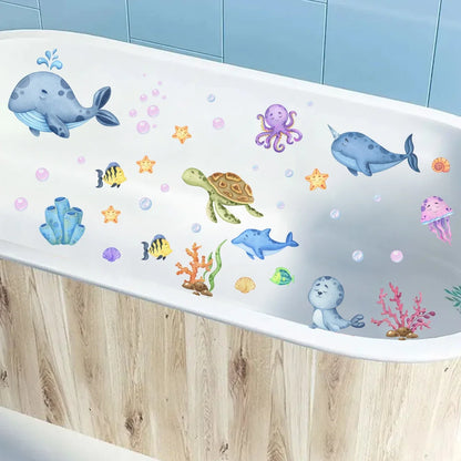 1Pc Whales Turtles Dolphins Cartoon Marine Animal Wall