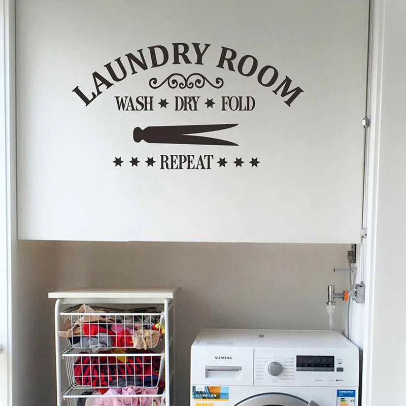 English Title LAUNDRY ROOM Bathroom Decoration Wall Stickers