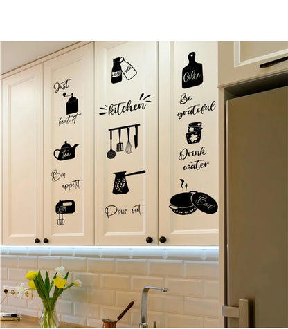 Creative wall stickers for food tableware kitchen layout self-adhesive new