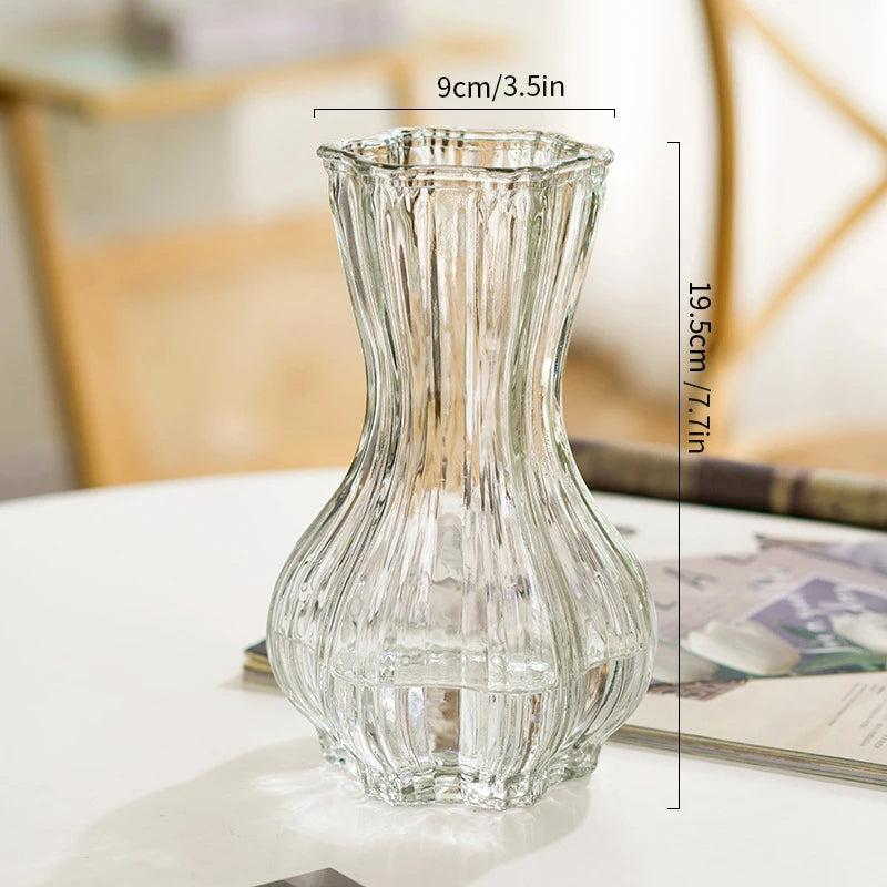 Glass Transparent Flower Vase  Table Decoration