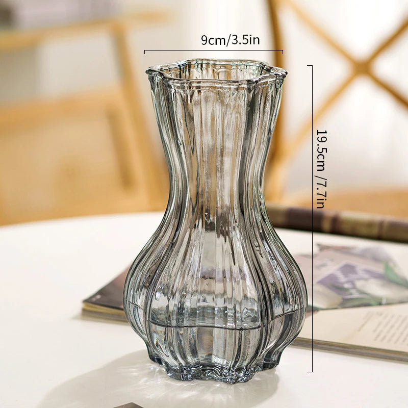 Glass Transparent Flower Vase  Table Decoration