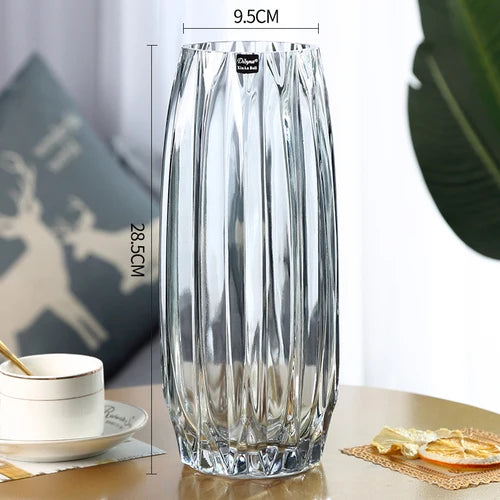 Nordic simple large glass vase transparent color
