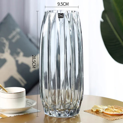 Nordic simple large glass vase transparent color
