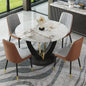 marble tabletop 4 cushioned chairs, modern kitchen table
