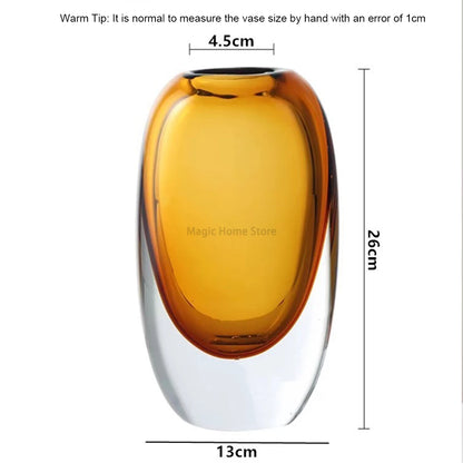 Transparent Glass Vase Crystal Flower Vase Modern Indoor