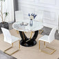 marble tabletop 4 cushioned chairs, modern kitchen table