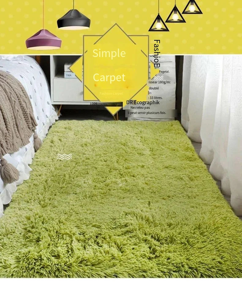 VIKAMA Silk wool Solid Colour Resistant Washable Rug