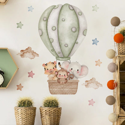 Watercolor Cartoon Air Balloon Nursery Wall Decals