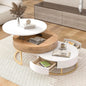 Coffee Table, Modern Round with Drawers Assemble,