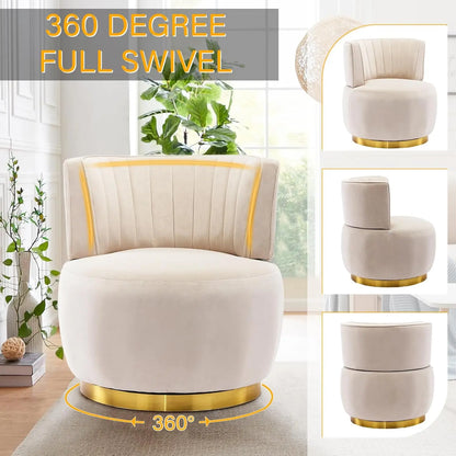 Bucket Swivel Barrel Chairs For Living Room Set Of 2