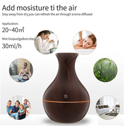 USB Electric  Wood Grain Aroma Diffuser